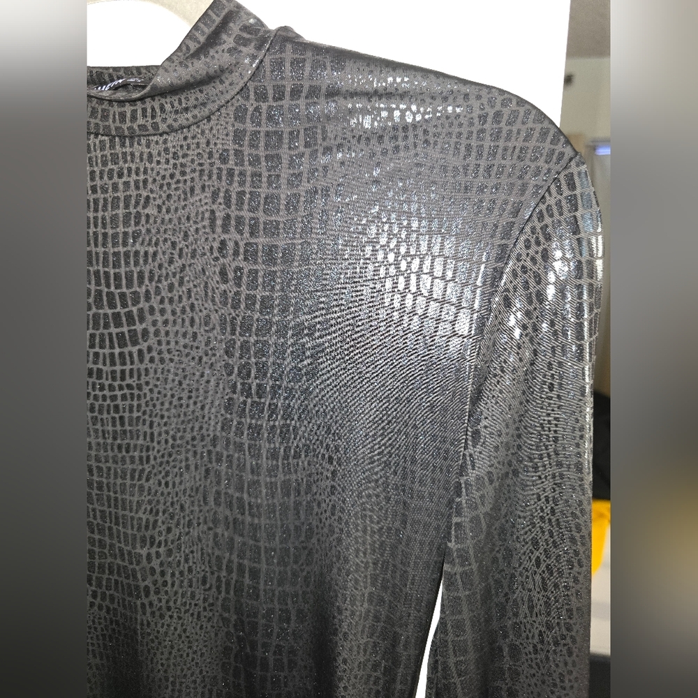 Black snake print dress